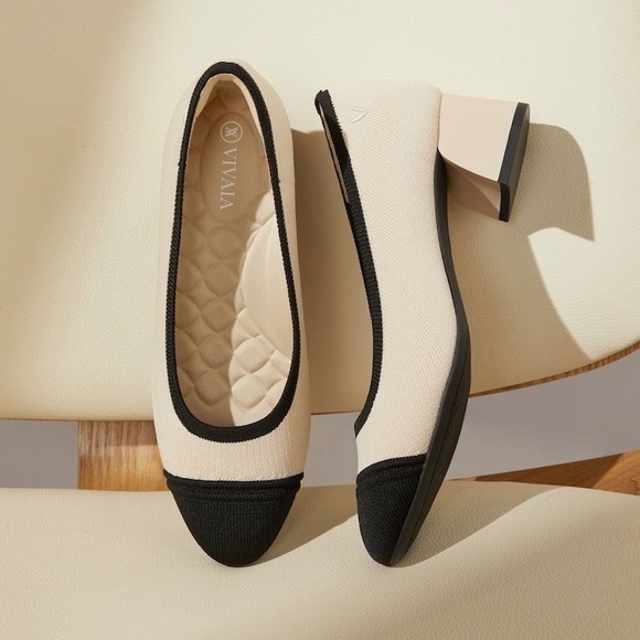 Vivaia Julie Pro Almond-Toe Chunky Heel, Black Beige (EU 40, US 9) - Picture 1 of 11